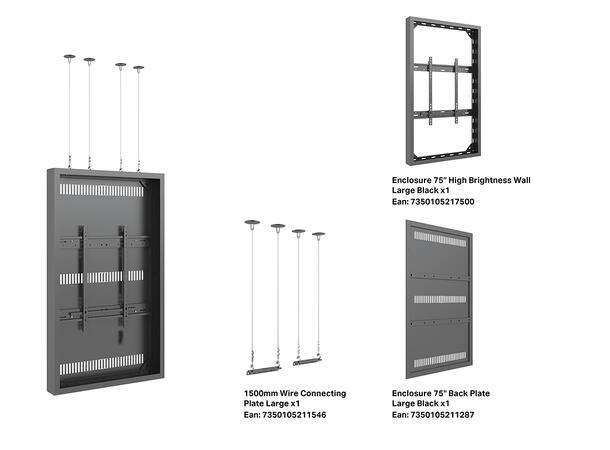 Multibrackets Pro Series - Enclosure 75" High Brightness Wire Large Black* 