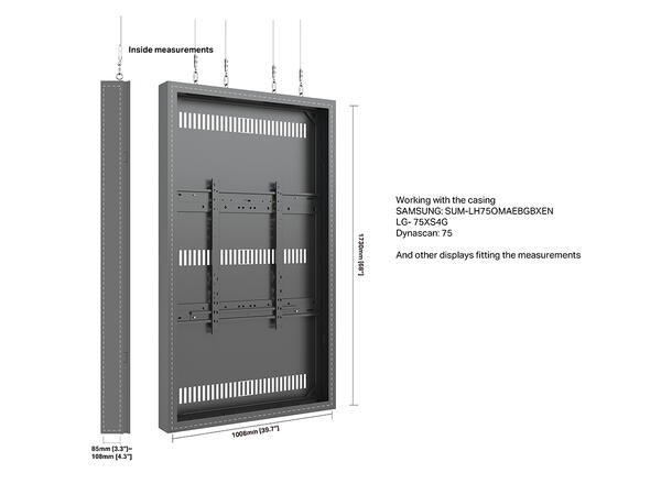Multibrackets Pro Series - Enclosure 75" High Brightness Wire Large Black* 