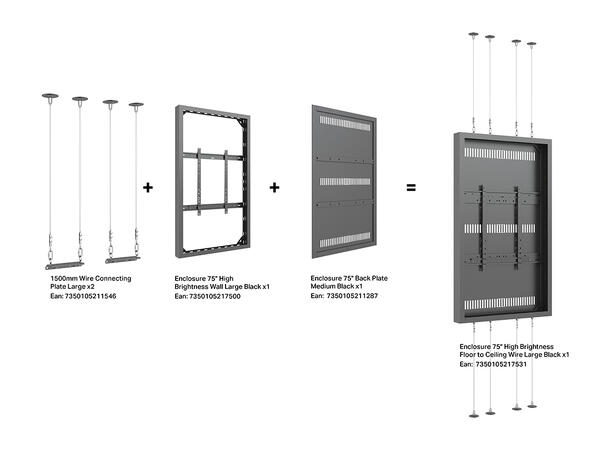Multibrackets Pro Series - Enclosure 75" High Brightness Wire Large Black* 