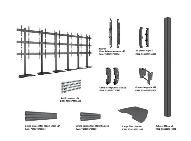 Multibrackets Pro Series - Video Wall St and MBF6x3U 300 Micro Adj* 