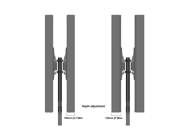 Multibrackets Pro Totem Kabinett 55¨ High Brightness B2B Dual Pole Floorbase 
