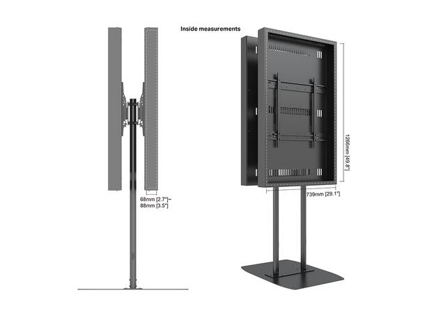 Multibrackets Pro Totem Kabinett 55¨ High Brightness B2B Dual Pole Floorbase 