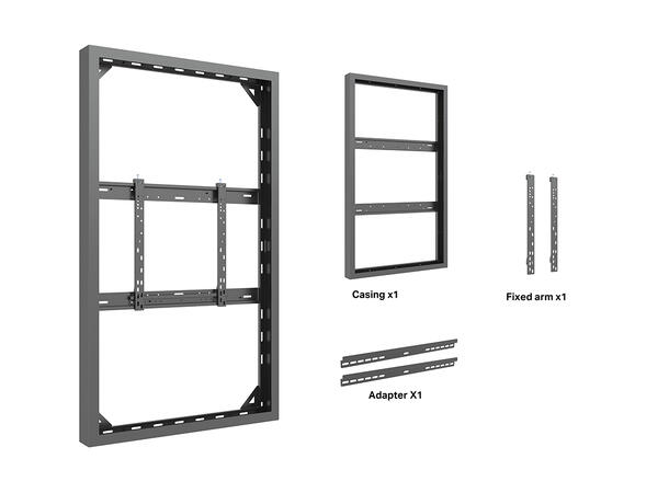 Multibrackets Pro kabinett 65" High Brig Svart, 500x400, 80Kg, Gulv til tak 
