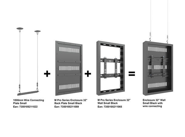 Multibrackets Pro kabinett vegg 32" Svart, 15Kg, Vesa 200x200 