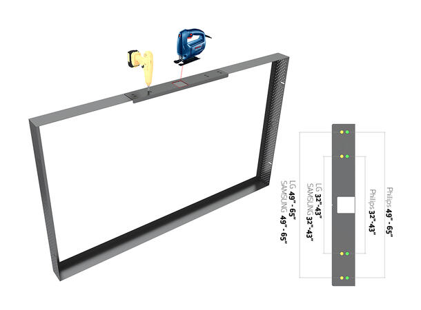 Multibrackets Sikkerhets plexiglass 50" For Multibrackets skjerm ramme 