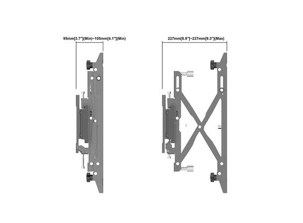 Multibrackets Veggfeste Pro MBW4X1U Push In Pop Out Black 