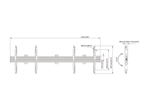 Multibrackets Wallmount Pro MBW2UHD Micr o Adjustable Black* 