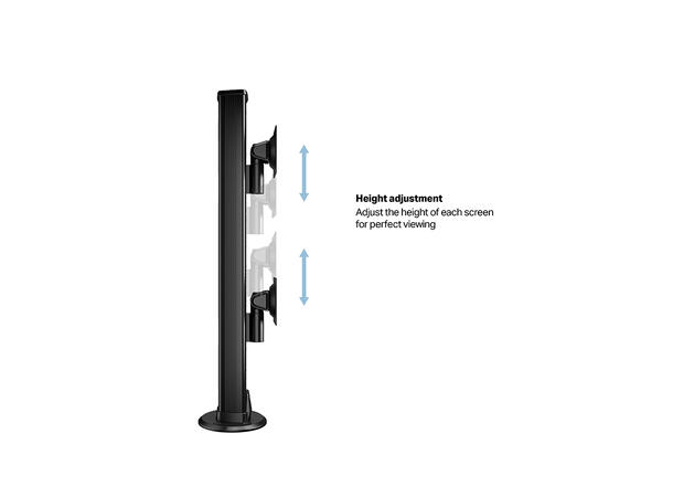 Multibrackets bordstativ HD dual grommet Svart , VESA 100, 2 x 24Kg, 32-50" 
