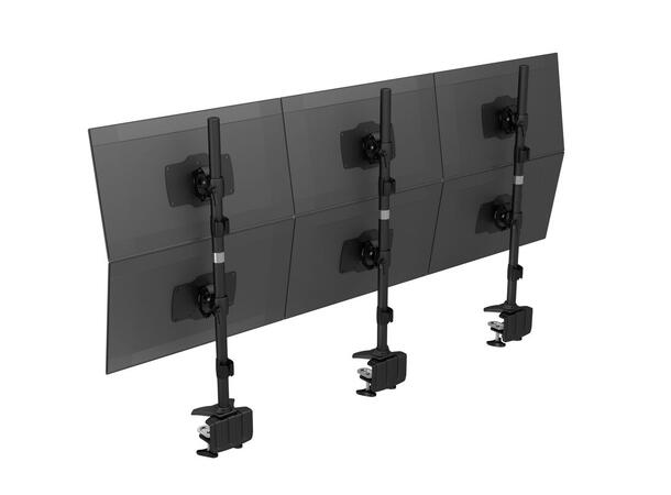 Multibrackets bordstativ, Single 24-32" Sort, 200x100, 15kg, bordklemme 
