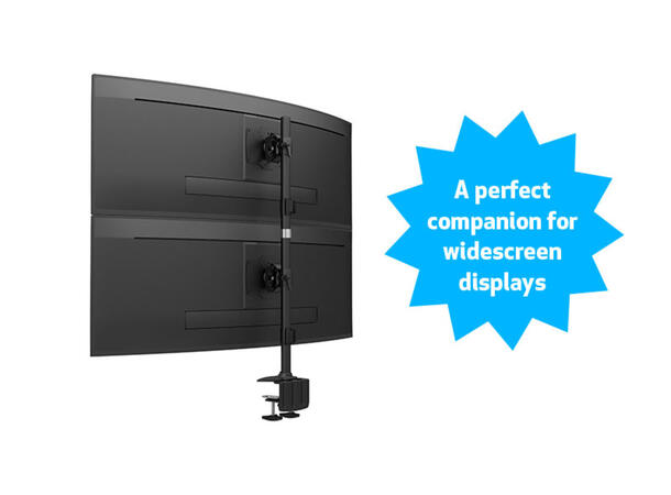 Multibrackets bordstativ, Single 24-32" Sort, 200x100, 15kg, bordklemme 