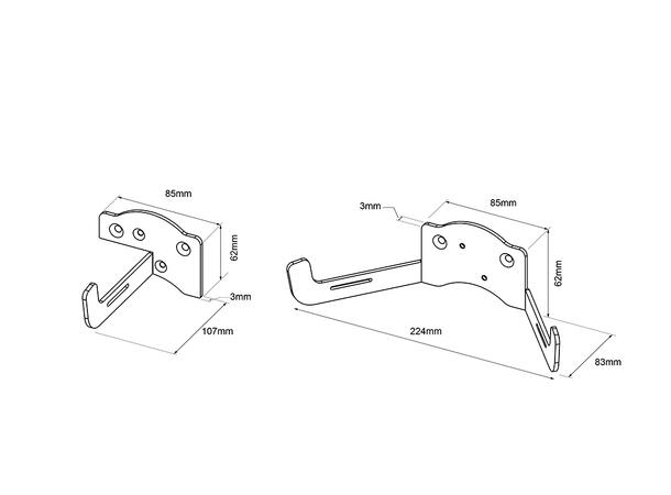 Multibrackets vegg Cable Management Hvit 