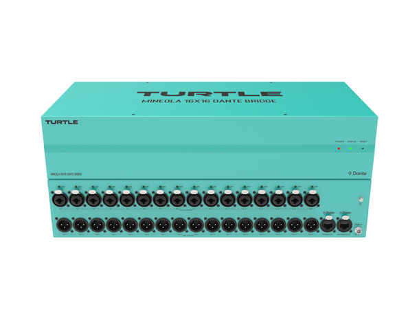 Turtle AV Mineola Dante Audio Bridge 16x XLR inputs with 48V Phantom Power 