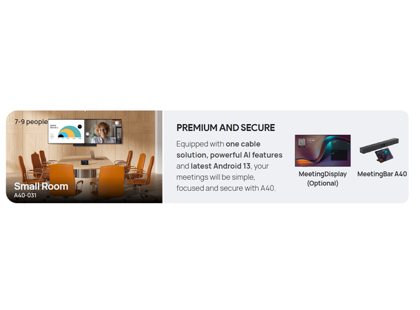 Yealink A40 Collaboration Bar with CTP25 Touch Console | Android 