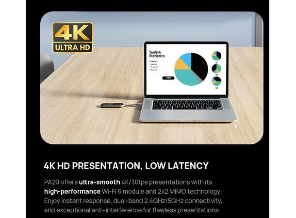 Yealink PA20 Wireless Pod Wireless sharing | Smooth presentation 