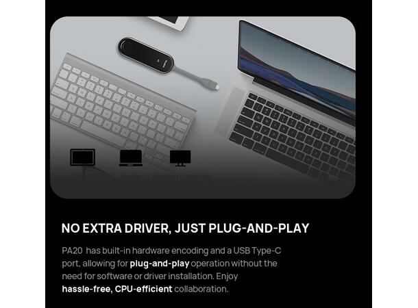 Yealink PA20 Wireless Pod Wireless sharing | Smooth presentation 