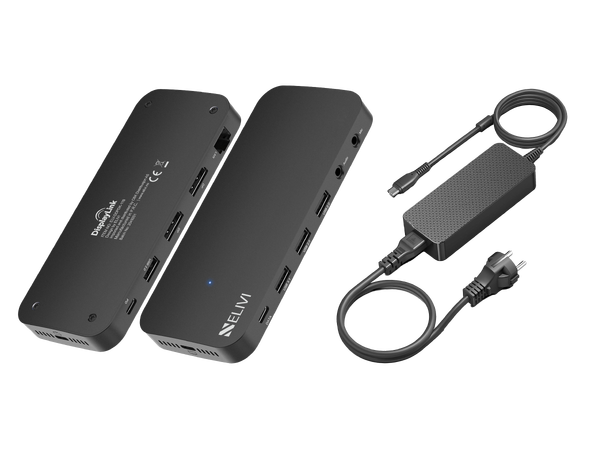 Elivi ORION Docking 2x DP - 100W bundle DisplayLink® ,  Black , DisplayPort 