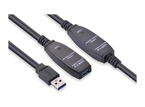 Elivi USB 3.0 A Forlenger kabel Aktiv | M/F | 3.0 | Svart 