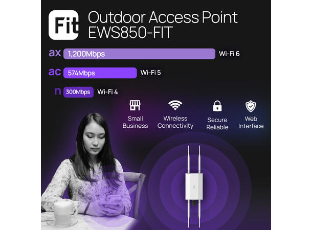 EnGenius EWS850-FIT - Outdoor AP Fit6 | 2x2 | Wi-Fi 6 | 16W