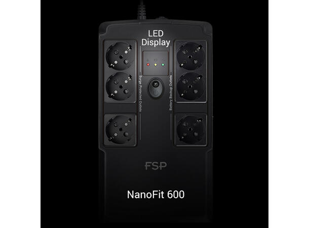 FSP Offline UPS NanoFit 600 600VA|360W|6xSchuko