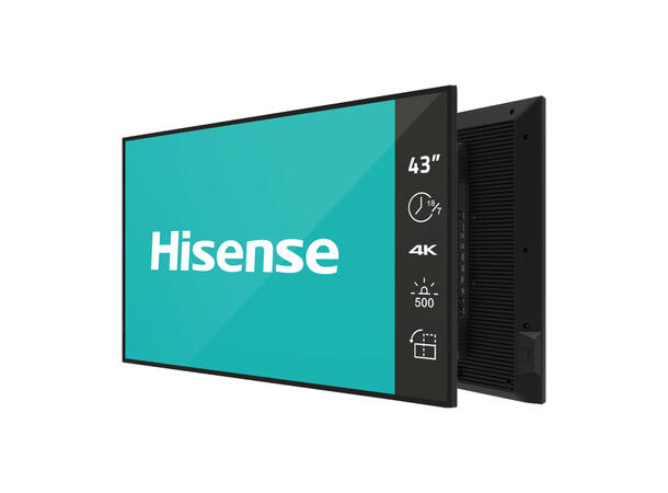 Hisense 43" 18/7 UHD 4K 500 nits D-LED Haze 25%, Wireless share, Android 11