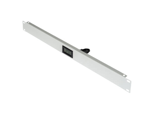 Lande 1U 19" Blank panel w/thermometer Steel | w/screws | Grey | 482x12x44 