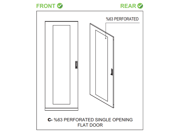 Lande Door Dynamic 22U W600 Spare part | 63% perf. flat front door 