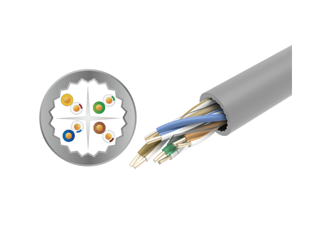 LinkIT Cat.6 U/UTP LSZH Hvit 305m Installasjonskabel | No print on cable 