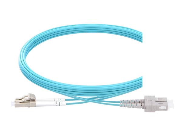 LinkIT FiberPatch Armored OM3 LC/SC 1m Braided steel | Duplex | LSZH | Aqua 