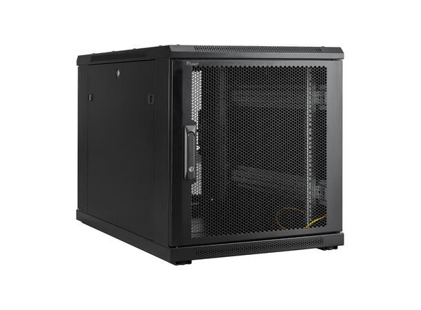 LinkIT Serverskap 12U svart B600xD1000xH649, perforert - perforert 