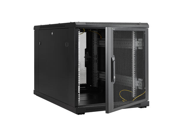 LinkIT Serverskap 12U svart B600xD1000xH649, perforert - perforert 