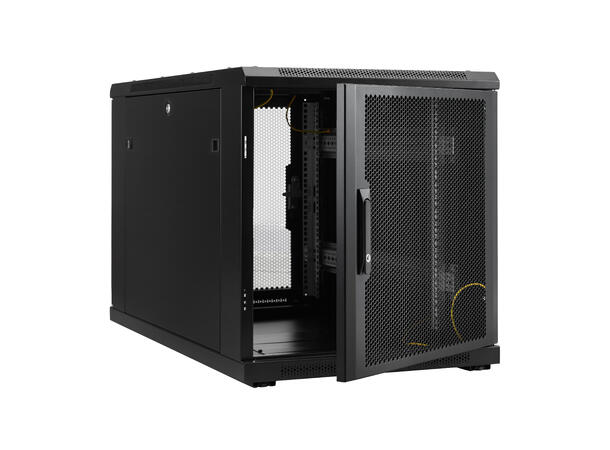 LinkIT Serverskap 12U svart B600xD1000xH649, perforert - perforert 
