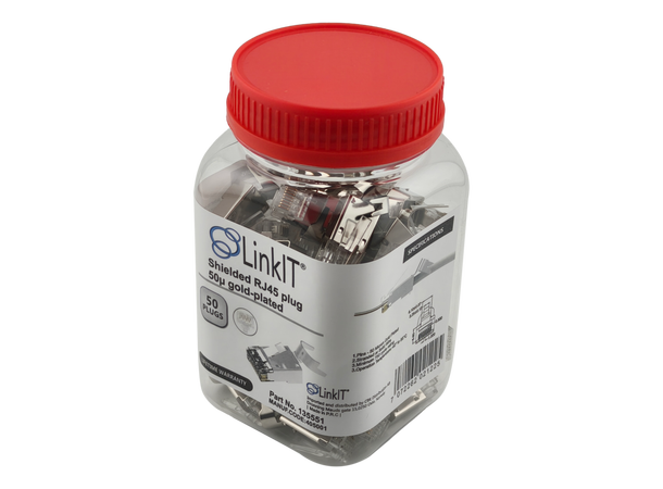 LinkIT Shielded RJ45 plug 7.0 - 8.0mm 50µ gold-plated | AWG23-26 | 50 pcs 