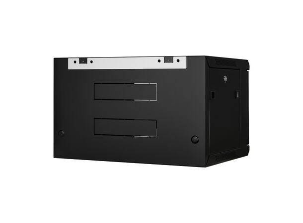 LinkIT Veggskap 6U svart B600xD450xH368 , glass 