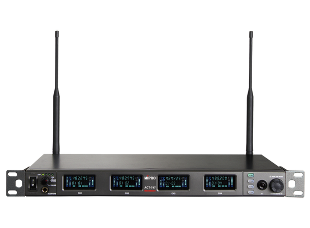 Mipro Trådløs mottaker ACT-747 5UB Quad 554-626MHz Dante option Network 