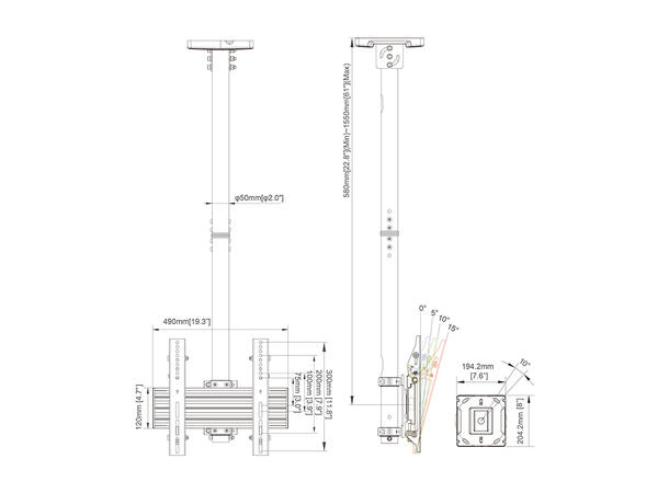 Multibrackets Ceiling Mount Pro MBC1U, V ESA 300* 