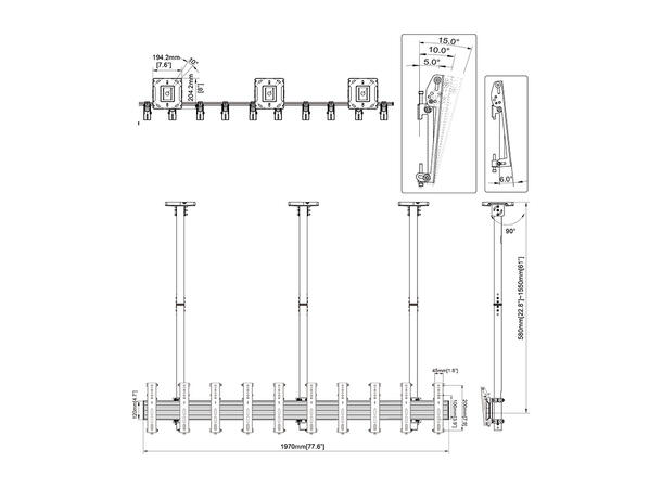 Multibrackets Ceiling Mount Pro MBC5X1UP VESA 200* 