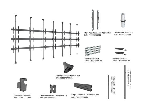 Multibrackets Floor to Ceiling Mount Pro MBFC7UX3 Micro Adj* 