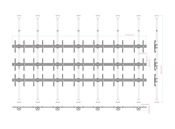 Multibrackets Floor to Ceiling Mount Pro MBFC7UX3 Micro Adj* 