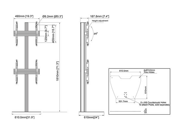 Multibrackets Floorstand Column Pro MBFS C2U 180 Micro Adj* 