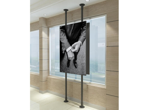 Multibrackets Gulv/tak Pro MBFC2P2UPHD Svart, 600x900, 125Kg, 55"-75" 