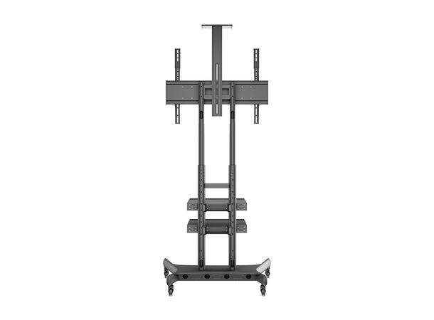 Multibrackets Gulvtralle Basic 180 plus Sort, 90kg, 800x500, 55-80", 2 hylle 