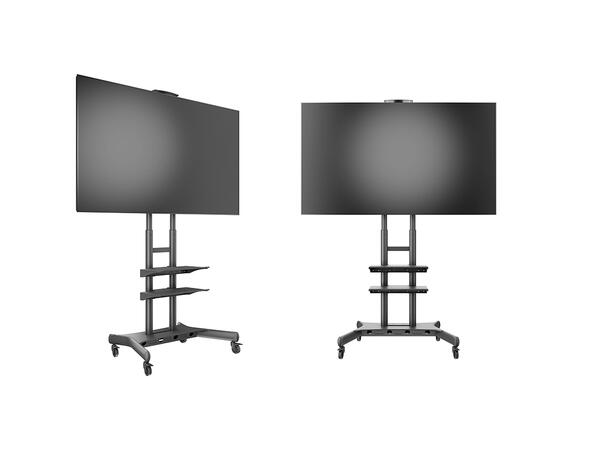 Multibrackets Gulvtralle Basic 180 plus Sort, 90kg, 800x500, 55-80", 2 hylle 