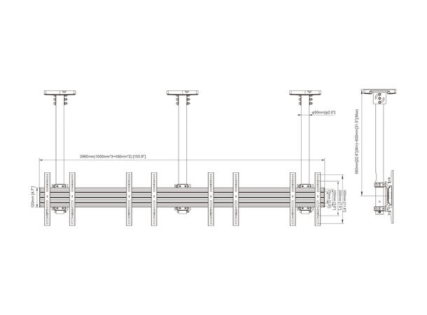 Multibrackets Menu Board Mount Pro MBC4X 1U VESA Fixed 300* 
