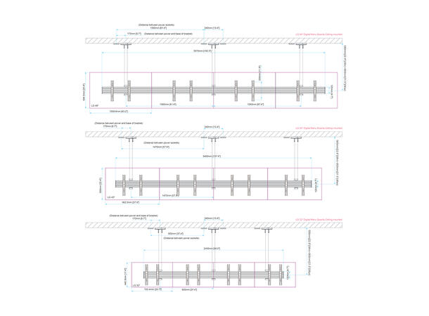 Multibrackets Menu Board Mount Pro MBC4X 1U VESA Fixed 300* 