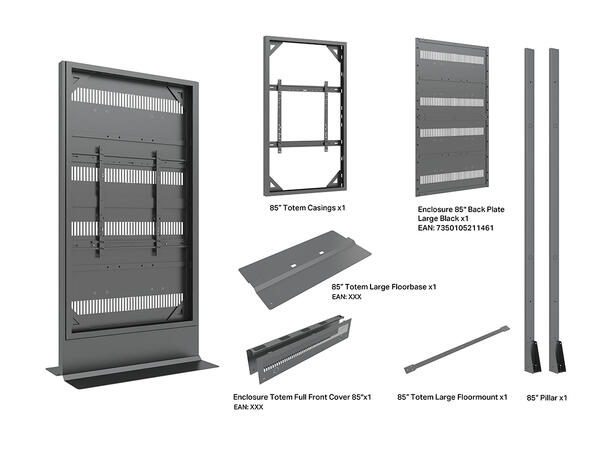 Multibrackets Pro Gulvstativ 85" Svart, 600x800, 60Kg, Floorbase 