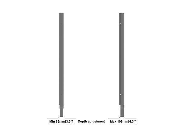 Multibrackets Pro Gulvstativ 85" Svart, 600x800, 60Kg, Floorbase 