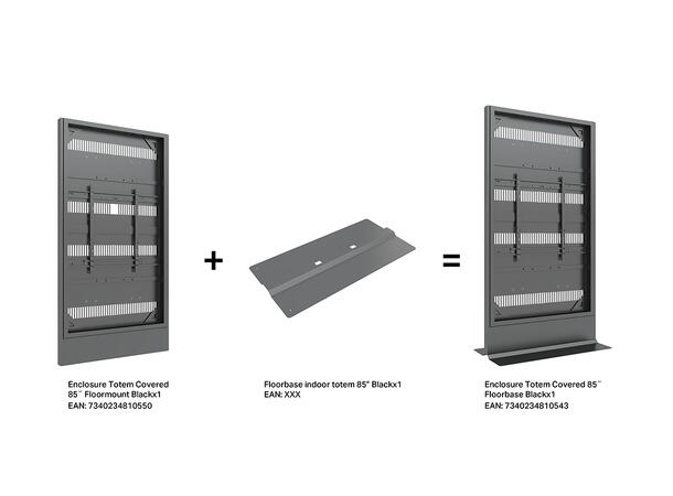 Multibrackets Pro Gulvstativ 85" Svart, 600x800, 60Kg, Floorbase 