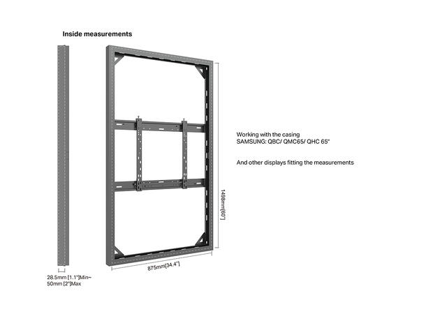 Multibrackets Pro Series - Enclosure 65¨ Wall Slim Medium Black 