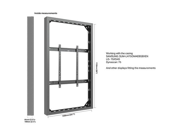 Multibrackets Pro Series - Enclosure 75" High Brightness Wall Large Black 