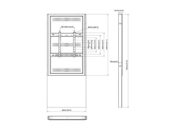 Multibrackets Pro Series - Enclosure Tot em Covered 55" Floormount* 